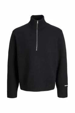 Jack & Jones Junior Trøje jorNorrebro Knit Half Zip Jnr Black Outlet