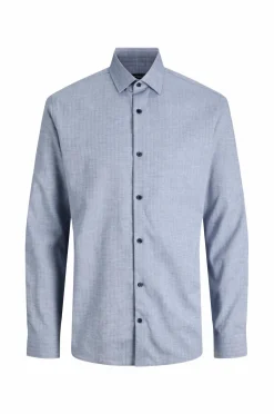 Jack & Jones Skjorter>Plus Skjorte jprBlaparker Melange L/S Shirt BF P Navy blazer