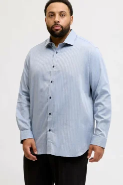 Jack & Jones Skjorter>Plus Skjorte jprBlaparker Melange L/S Shirt BF P Navy blazer