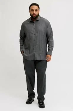 Jack & Jones Plus Skjorte jprBlaparker Melange L/S Shirt BF P Black Sale