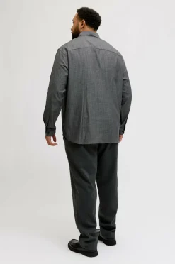 Jack & Jones Plus Skjorte jprBlaparker Melange L/S Shirt BF P Black Sale