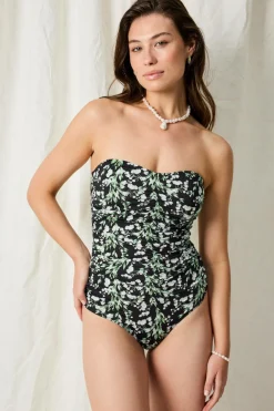 Joelle Badedragt Sedna Sortblomstret New