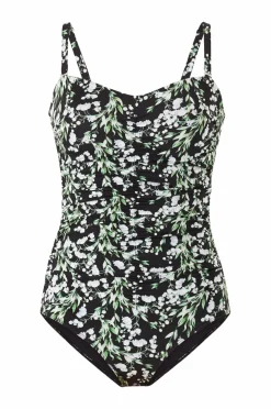 Joelle Badedragt Sedna Sortblomstret New