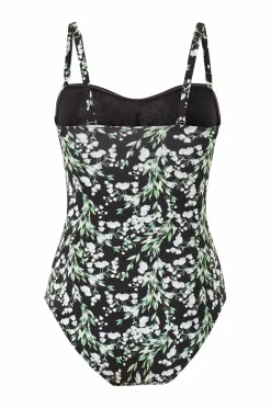 Joelle Badedragt Sedna Sortblomstret New