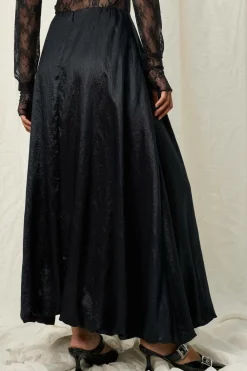 Joelle Ballonnederdel i satin Sort Clearance