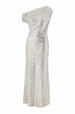 Joelle Draperet maxi kjole med pailleter sølv Discount