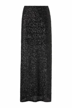 Joelle Nederdele>Lang pailletnederdel sort