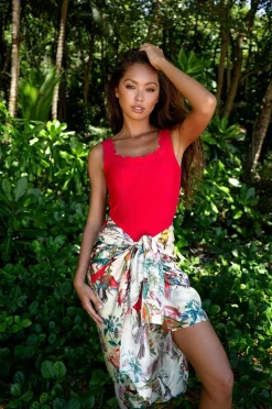 KAANDA Beach life Sarong Pareo w Tassels Humming Bird New