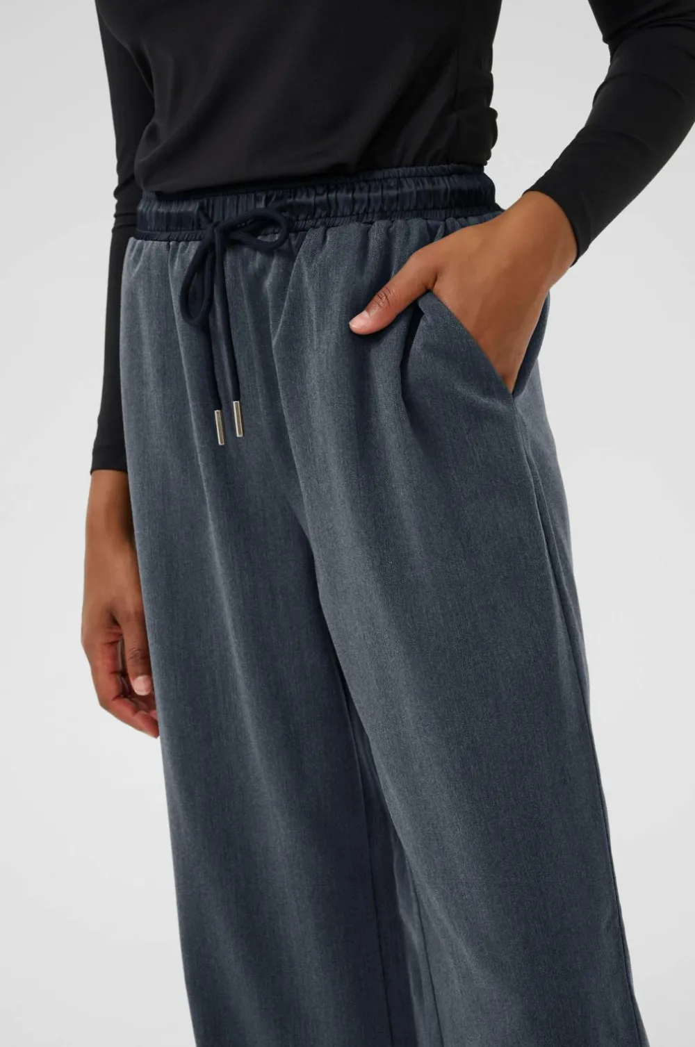 KAFFE Bukser>Bukser kaNevil Dark grey melange