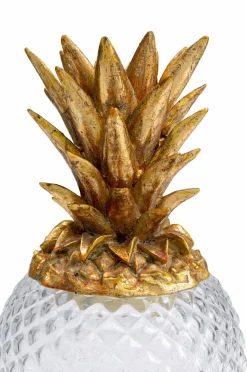 KARE Design Småopbevaring>Dekorativ beholder Pineapple Transparent guldfarve krom