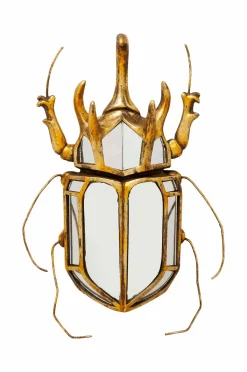 KARE Design Pynteting>Vægdekoration spejl Beetle Transparent guldfarve krom