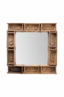 KARE Design Vægspejl Brick 90x90cm Brun Online