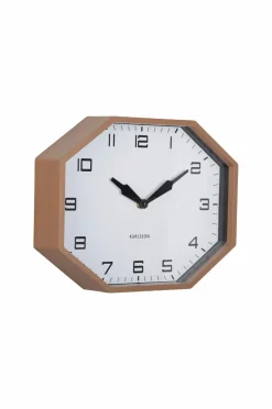 Karlsson Vægure>Vægur Modern Factory Octagon Mokka brun og sort