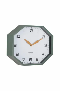 Karlsson Vægur Modern Factory Octagon Junglegrøn og okkergul Outlet