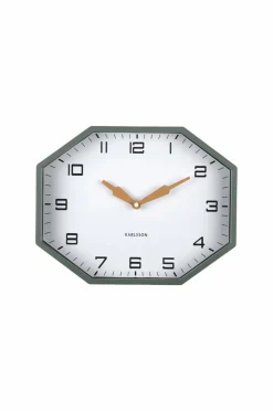 Karlsson Vægur Modern Factory Octagon Junglegrøn og okkergul Outlet