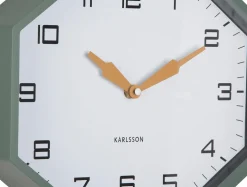 Karlsson Vægur Modern Factory Octagon Junglegrøn og okkergul Outlet