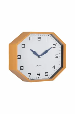 Karlsson Vægur Modern Factory Octagon Okkergul og marineblå Clearance