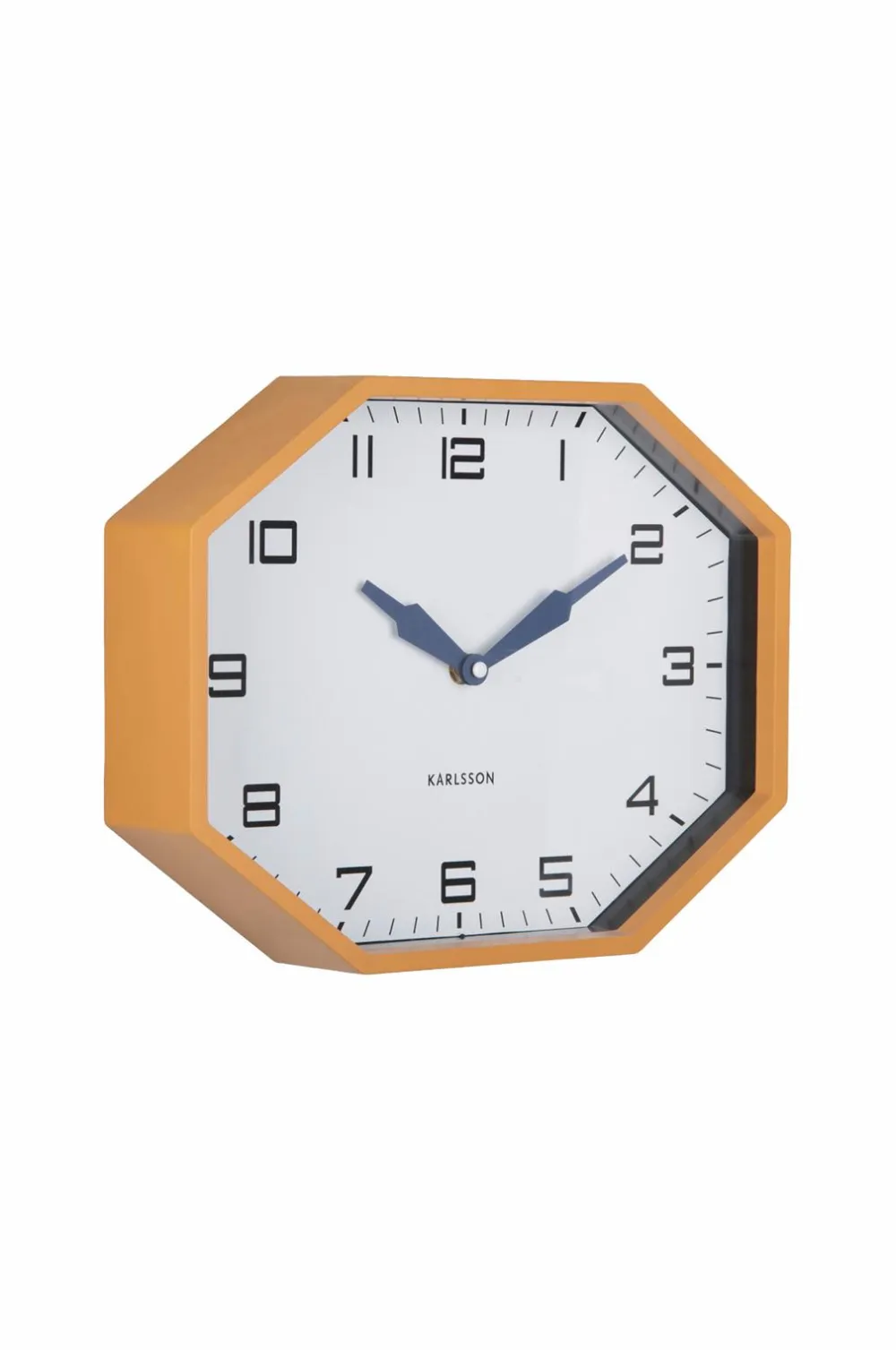 Karlsson Vægur Modern Factory Octagon Okkergul og marineblå Clearance