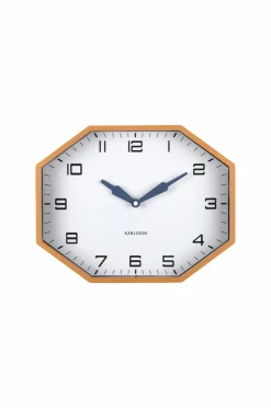 Karlsson Vægur Modern Factory Octagon Okkergul og marineblå Clearance