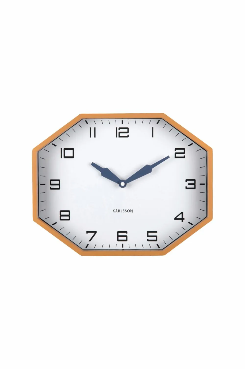 Karlsson Vægur Modern Factory Octagon Okkergul og marineblå Clearance