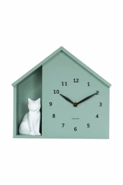 Karlsson Vægure>Vægur Sitting Cat Grå jade