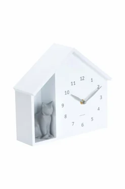 Karlsson Vægur Sitting Cat Hvid Hot