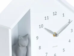 Karlsson Vægur Sitting Cat Hvid Hot