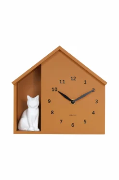 Karlsson Vægure>Vægur Sitting Cat Okkergul