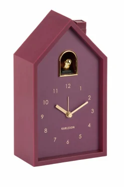 Karlsson Vækkeur Modern Cuckoo Mørk lilla Discount