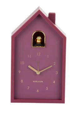 Karlsson Vækkeur Modern Cuckoo Mørk lilla Discount