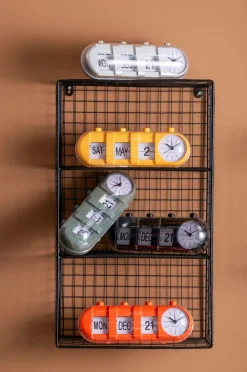 Karlsson Vækkeur Retro Tube Calendar Flip Lys orange