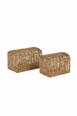 Kave Home Opbevaringsbokse, sæt med 2 Naturfarvet Clearance