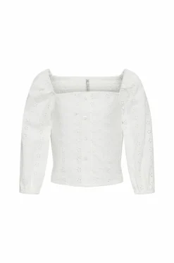 KIDS ONLY Bluser>Bluse kogPilea 3/4 Emb Anglaise Shirt Cloud dancer