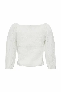 KIDS ONLY Bluser>Bluse kogPilea 3/4 Emb Anglaise Shirt Cloud dancer