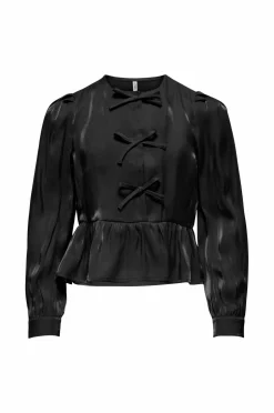 KIDS ONLY Bluse kogVictoria L/S Bow Wvn Black New