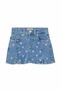 KIDS ONLY Cowboynederdel kmgHoxton Heart Embroidery Dnm Skirt Light medium blue denim Hot