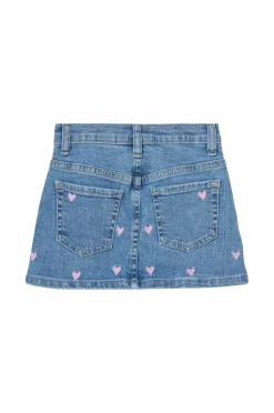 KIDS ONLY Cowboynederdel kmgHoxton Heart Embroidery Dnm Skirt Light medium blue denim Hot