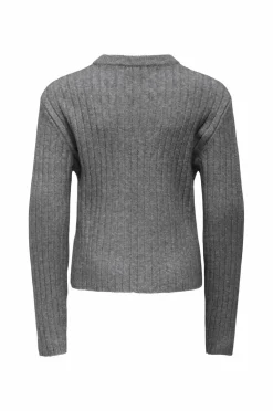 KIDS ONLY Trøjer & Cardigans>Pullover kogJeanett Life LS Rib O-neck CP KN Medium grey melange