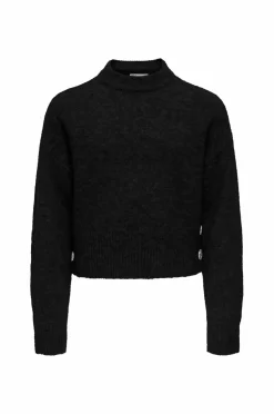 KIDS ONLY Pullover KogRene Life LS Button O-neck CP KN Black New