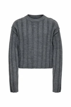 KIDS ONLY Pullover kogTessa L/s O-neck Pullover Dark grey melange Outlet