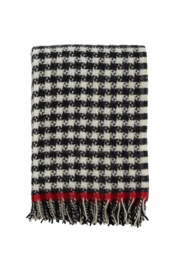 Klippan Yllefabrik Tæpper & Plaider>Plaid Dogtooth Sort/rød