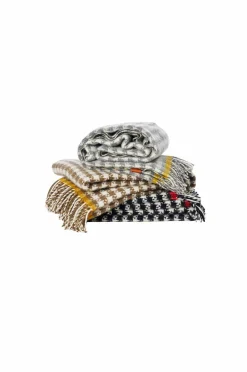 Klippan Yllefabrik Tæpper & Plaider>Plaid Dogtooth Sort/rød