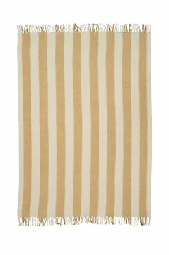 Klippan Yllefabrik Tæpper & Plaider>Ternet Gotland lodret stribe Smør