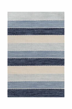 KM Home Bomulds- & Kludetæpper>Bomuldstæppe Båstad Blå