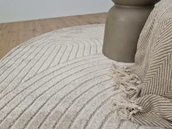 KM Home Luvtæppe Genova Zen rund Linned Discount