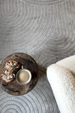 KM Home Fladvævede Tæpper>Luvtæppe Genova Zen rund Grå farve