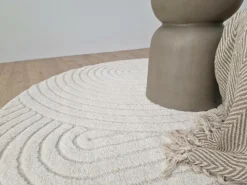 KM Home Fladvævede Tæpper|Luv- & Ryatæpper>Luvtæppe Genova Zen rund Hvid