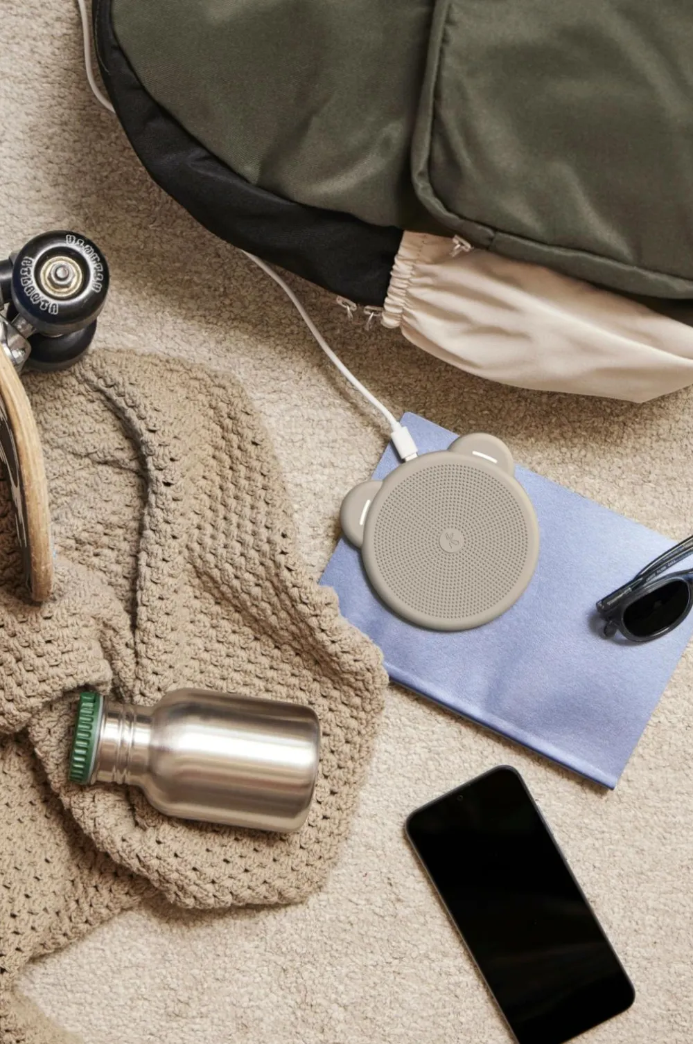 Kreafunk Barnevognstilbehør>Trådløs Qi-oplader Paddy Elfenbensfarvet sand