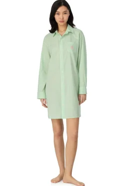 Lauren Ralph Lauren Pyjamasskjorte Lrl L/S Roll Tab His Sleepshirt Green check Online