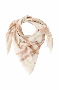 Lauren Ralph Lauren Tørklæder & Halstørklæder>Halstørklæde Polyester Blend-lght Wght WV Sqr Scf Cream/kamel